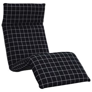 vidaXL Espregui&ccedil;adeira dobr&aacute;vel 175x54x8,5 cm xadrez preto