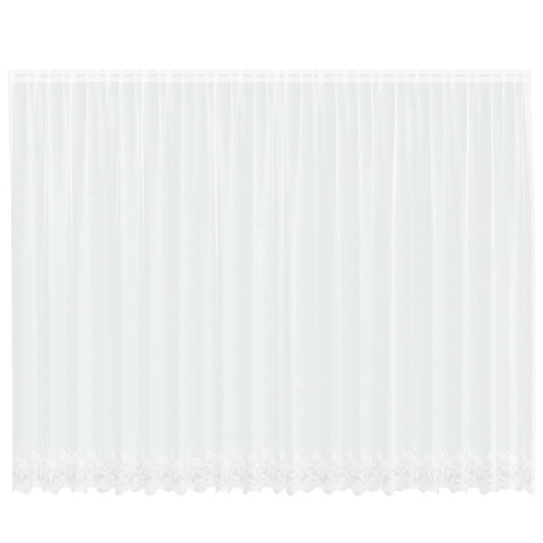 vidaXL Cortina de Renda com cortinas Branco 245 x 500 cm Poli&eacute;ster