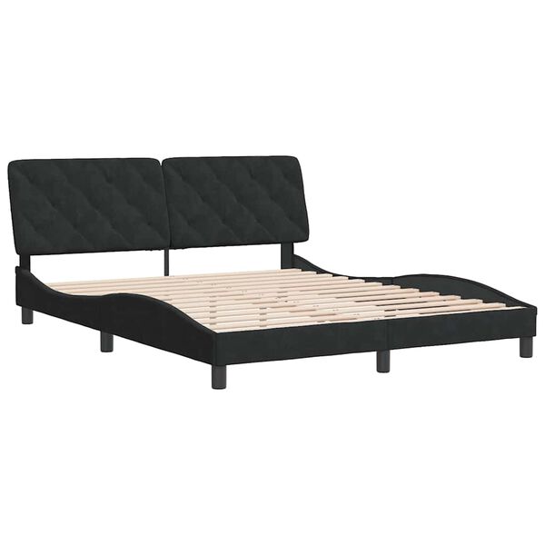 vidaXL Estrutura de cama sem colch&atilde;o 160x200 cm veludo preto