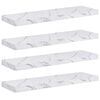 vidaXL Prateleira de Parede 4 pcs M&aacute;rmore Branco 80 x 23,5 x 4 cm