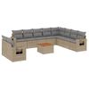 vidaXL 11 pcs conj. sof&aacute;s jardim c/ almofad&otilde;es vime PE bege misturado