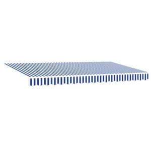 vidaXL Toldo Retr&aacute;til Riscas Manual Azul 350 x 200 cm tecido