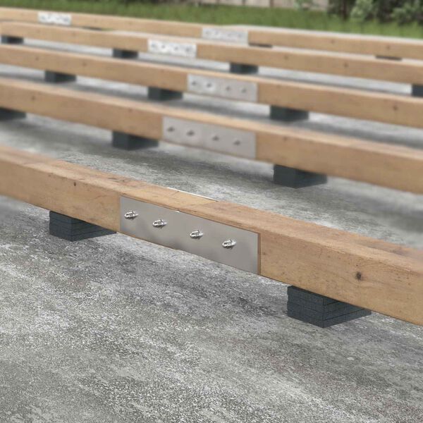 vidaXL Tapete de P&aacute;tio em Granulado de Borracha Preto 6 x 9 x 1 cm