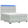 vidaXL Cama box spring com colch&atilde;o Cinzento-claro 140 x 190 cm Veludo