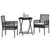 vidaXL Conjunto Bistro de Jardim 3 pcs Preto Rattan Sintético
