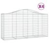 vidaXL Cestos gabi&atilde;o arqueados 4pcs 200x50x100/120cm ferro galvanizado