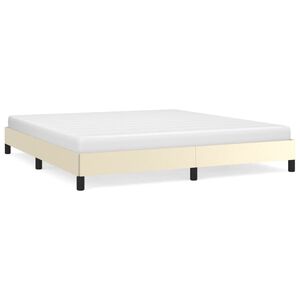 vidaXL Estrutura de cama 160x200 cm couro artificial cor cr&egrave;me