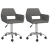 vidaXL Cadeiras de jantar girat&oacute;rias 2 pcs tecido cinzento-escuro