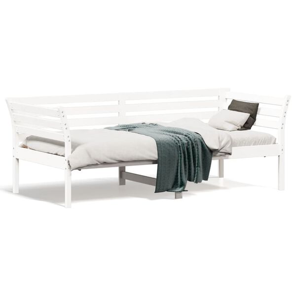 vidaXL Sofá-cama sem colchão 90x190 cm madeira de pinho maciça branco