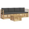 vidaXL Conjunto de Sof&aacute;s para Exterior 5 unid. Branco e Antracite