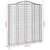 vidaXL Cestos gabião arqueados 7pcs 200x30x220/240cm ferro galvanizado