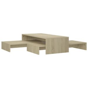 vidaXL Conj. mesas de centro 100x100x26,5 cm contrapl. carvalho sonoma