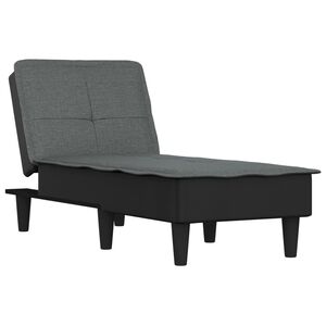 vidaXL Chaise longue tecido cinzento-escuro