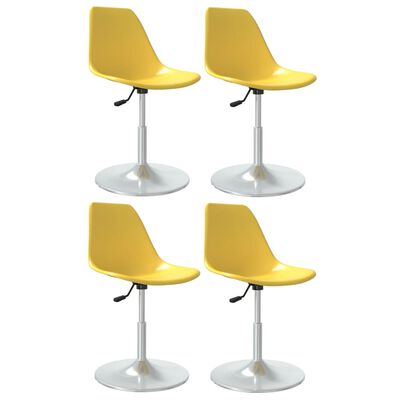 vidaXL Cadeiras de jantar giratórias 4 pcs PP amarelo