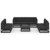 vidaXL 8 pcs conjunto longue de jardim c/ almofad&otilde;es pinho maci&ccedil;o