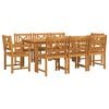 vidaXL Conjunto de Jantar para Jardim 9 pcs Castanho
