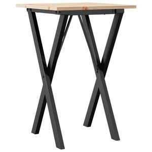 vidaXL Mesa de jantar estrutura em X 50x50x75 cm pinho e aço