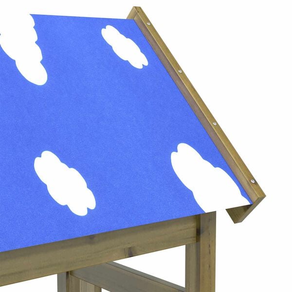 vidaXL Torre de Brincar Castanho Madeira S&oacute;lida Impregnada