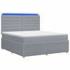 vidaXL Cama Box com LED e Colch&atilde;o Cinzento-claro 160 x 200 cm Tecido