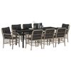 vidaXL Conjunto de Jantar para Jardim 9 pcs Cinzento-claro vime PE