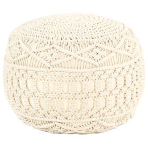 vidaXL Pufe artesanal macram&eacute; 45x30 cm algod&atilde;o