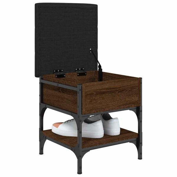 vidaXL Banco sapateira 42x42x45 cm derivados madeira carvalho castanho