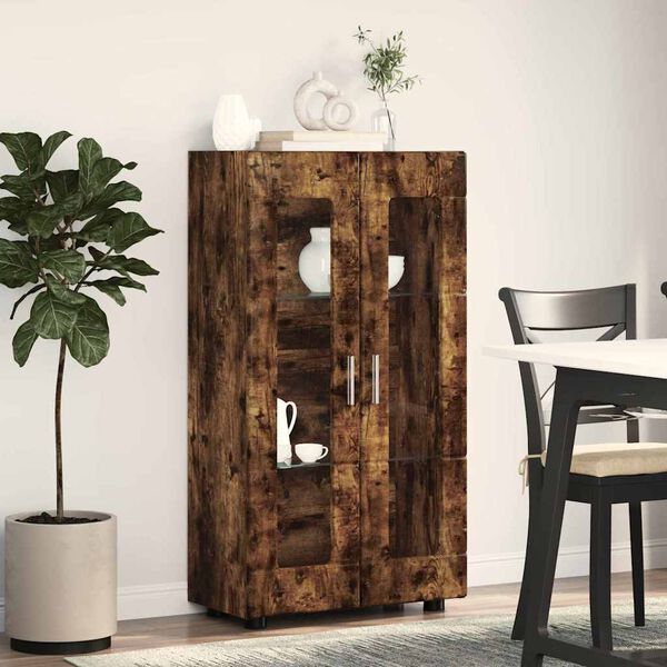 vidaXL Buffet com porta FLORIN Carvalho Defumado 55,5 x 29 x 103 cm