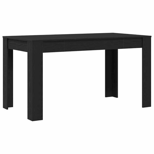 vidaXL Mesa de jantar Carvalho Preto 140 x 74,5 x 76 cm vime PE