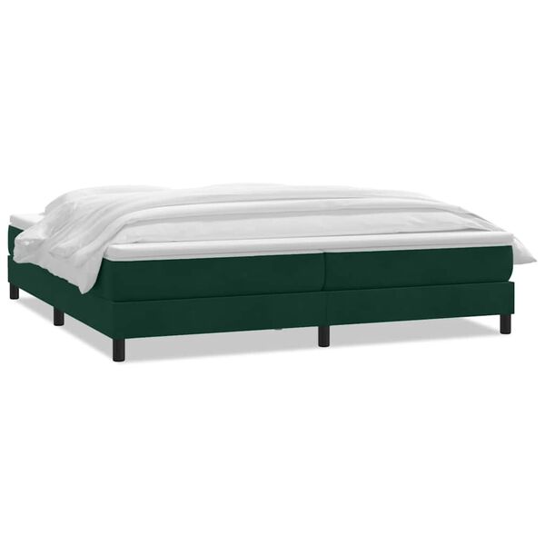vidaXL Cama com molas/colch&atilde;o 180x220 cm veludo verde-escuro