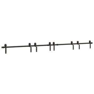 vidaXL Kit de ferragens para porta deslizante 366 cm a&ccedil;o preto