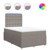 vidaXL Cama boxspring c/ colch&atilde;o 120x190cm tecido castanho-acinzentado