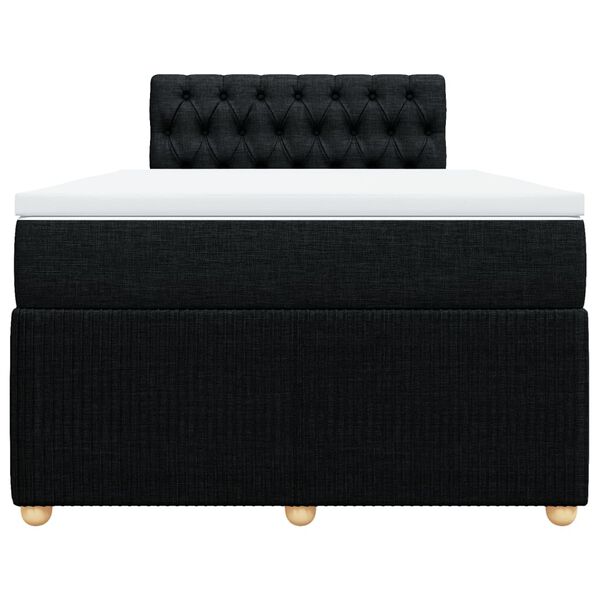 vidaXL Cama boxspring com colchão 120x190 cm tecido preto