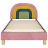 vidaXL Estrutura de Cama Infantil com Cabeceira Rosa 90 x 190 cm