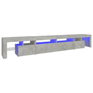 vidaXL M&oacute;vel de TV com luzes LED 260x36,5x40 cm cinzento cimento