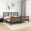 vidaXL Estrutura de cama 200x200 cm madeira maci&ccedil;a preto