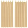 vidaXL Cortinas de voile com la&ccedil;os 2 pcs areia 140x245 cm