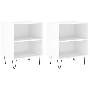 vidaXL Mesas de cabeceira 2pcs 40x30x50 cm derivados de madeira branco
