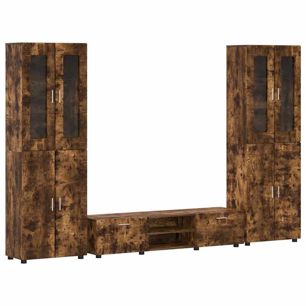 vidaXL Conjunto de m&oacute;vel de TV Carvalho Defumado Madeira processada