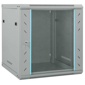 vidaXL Arm&aacute;rio de Rede com armazenamento Cinzeto 60 x 45 x 65 cm A&ccedil;o