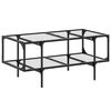 vidaXL Mesa de centro c/ topo em vidro transparente 98,5x50x45 cm a&ccedil;o