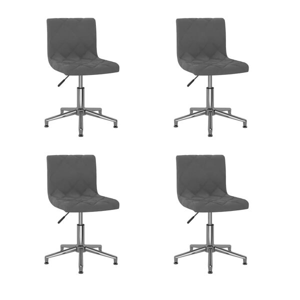 vidaXL Cadeiras de jantar girat&oacute;rias 4 pcs veludo cinzento-escuro