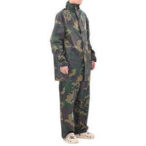 Fato de chuva camuflado para homem com capuz XXL