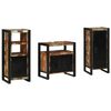 vidaXL Conjunto de M&oacute;veis para Banheiro 3 unid. Multicolorido e preto