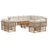 vidaXL Conjunto de Sof&aacute; de Jardim 13 unid. Natural e Branco Creme
