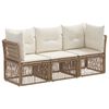 vidaXL Conjunto de Sof&aacute; de Jardim 3 unid. Bege vime PE