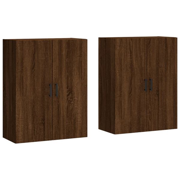 vidaXL Arm&aacute;rios de parede 2 pcs 69,5x34x90 cm carvalho castanho