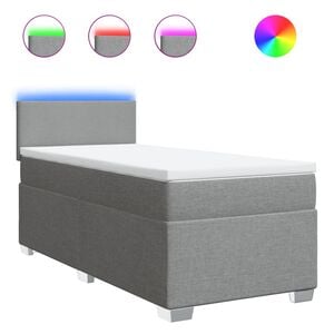 vidaXL Cama com molas/colch&atilde;o 80x200 cm tecido cinza-claro