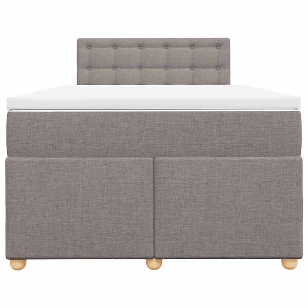 vidaXL Cama boxspring c/ colch&atilde;o 120x190cm tecido castanho-acinzentado