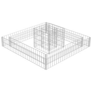 vidaXL Gabi&atilde;o para plantas em a&ccedil;o galvanizado 120x120x20 cm