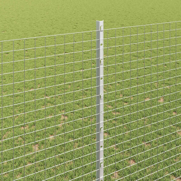 vidaXL Cerca com Poste Prateado 1,5 x 50 m A&ccedil;o